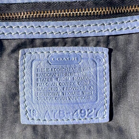 COACH Vintage 97 Sonoma Bucket Bag Periwinkle XL Slouchy Full Grain Leather 4927 - Picture 13 of 16